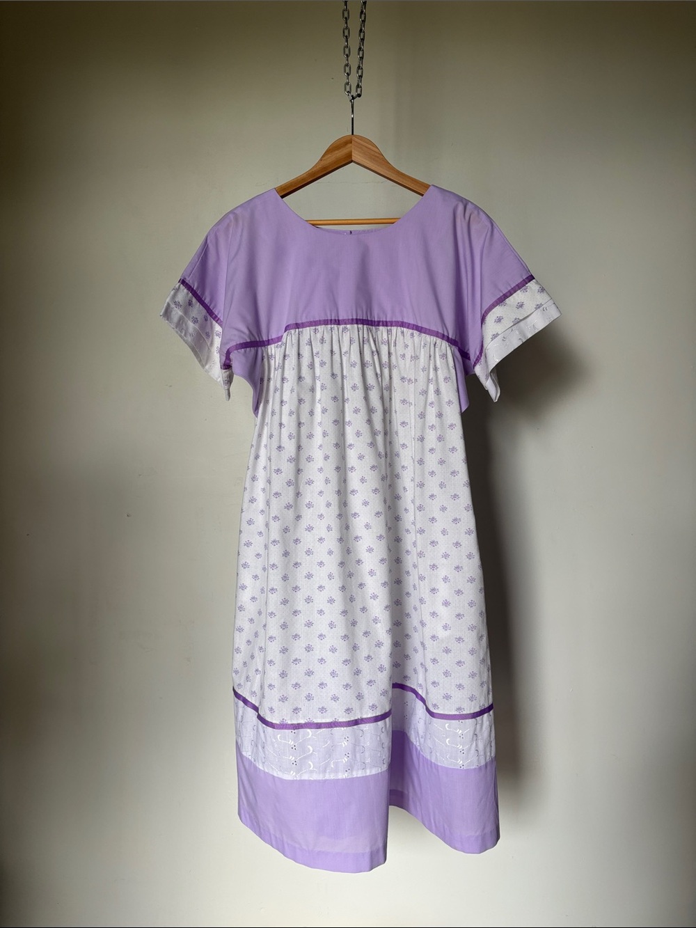 Vintage MuuMuu Lilac and White Midi Dress